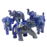 Statue d'éléphant sculptée et gravée en lapis-lazuli, art populaire, pierre de guérison, pierre précieuse Feng Shui, décoration intérieure, respectueuse de l'environnement