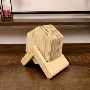 Wooden <b>Cup</b> Coasters Set digital print with <b>Enamel</b> coting glossy look wooden coaster set of 6 piece - Product Image 2