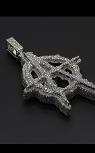 Pendentif personnalisé en forme de lettre A avec diamants VVS et émail, brillant et glacé, pour soirée, hip-hop, bijoux en argent, cadeau pour lui - Product Image 4