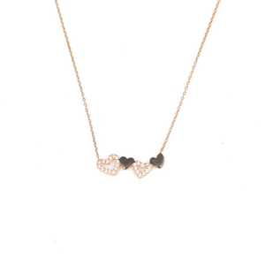 Collar de Plata de Ley 925 con Múltiples Corazones y Piedras Incrustadas para Regalo - Product Image 4