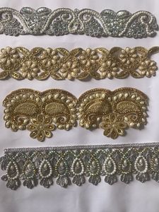 ผ้าลูกไม้ปักเลื่อมทำด้วยมืออย่างประณีตสำหรับชุดเจ้าสาวลายดอกไม้วินเทจ - Product Image 5