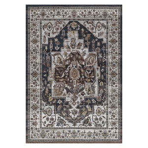 <b>RUGS</b> DEPOT LXDP-1009 Wholesale <b>Charcoal</b> <b>Grey</b> Modern Vintage Digital Printed Machine Washable Chenille Area <b>Rug</b> Non Slip - Product Image 1