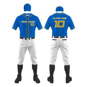 Ensemble d'uniformes de baseball pour hommes, maillot et pantalon à logo brodé personnalisé, vêtements de sport d'équipe en polyester durable, usine OEM - Product Image 4