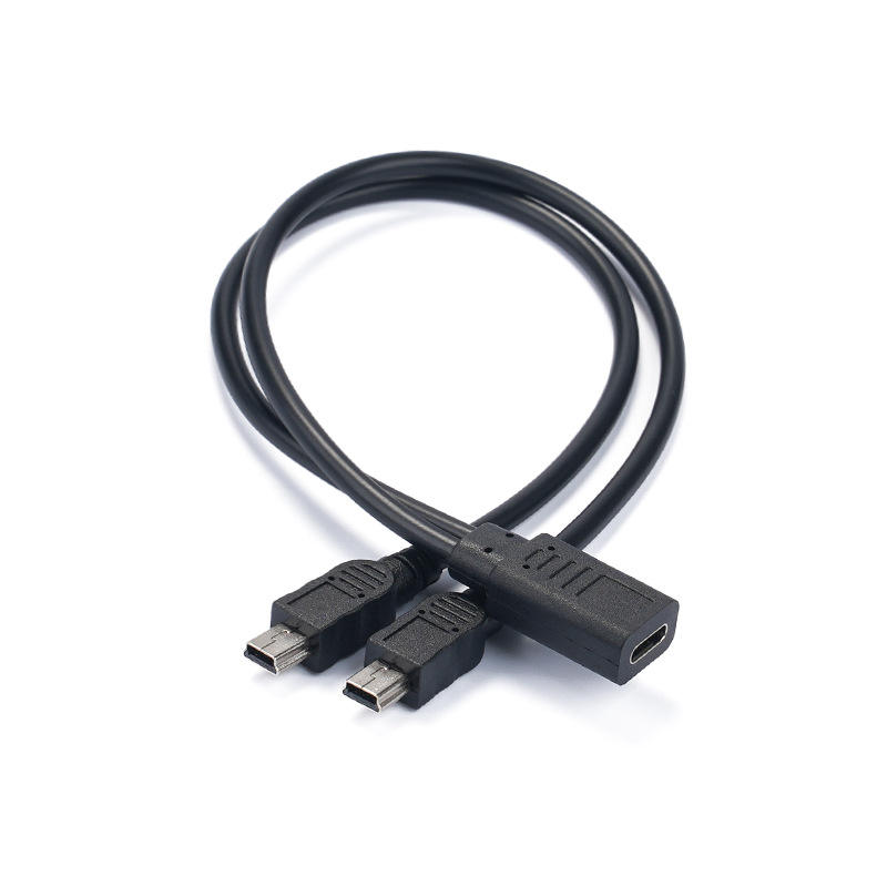 สายเคเบิลตัวผู้5P ขนาดเล็กสำหรับตัวเมียสีดำ