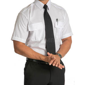 Chemise de vol 100% coton à manches courtes pour homme avec boutons sur la poitrine, poches avant, poignets réglables-pour le voyage ou le travail - Product Image 3