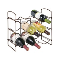 Nouveau design – Porte-bouteilles en métal éco-responsable au fini vintage, support à vin multi-niveaux, taille personnalisable pour fêtes et décoration intérieure