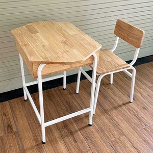 Conjunto de Silla y Escritorio Escolar Individual de Diseño Moderno y Cómodo, Madera de Caucho, Patas de Hierro, Estructura de Acero, Uso General, Muebles Escolares-BGHS001 - Product Image 3