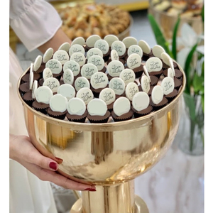 Bol à chocolat fantaisie écologique fait à la main en métal argenté bol rond vaisselle de mariage pour affichage de Dessert et bol de serveur de bonbons - Product Image 5