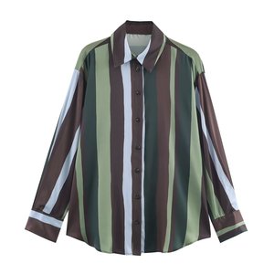 TAOP&ZA 2025 Autumn New Women's <b>Clothing</b> <b>European</b> and American Fashionable and Versatile Everyday Elegant Striped Shirt 9624286 - Product Image 1