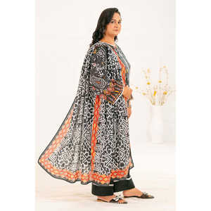 ชุดสัลวาร์กะมีซผ้าฝ้ายพิมพ์ลายแบบ 3 ชิ้น พร้อมผ้าคลุมไหล่ สำหรับงานเทศกาลแบบปากีสถานและอินเดีย รุ่น K-52111 - Product Image 2