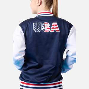 Nueva chaqueta universitaria para mujer al por mayor chaqueta de béisbol de gran tamaño con letras logotipo personalizado moda estilo universitario ropa de calle prendas de vestir exteriores - Product Image 5