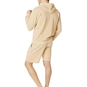 2026 <b>Top</b> Sale Wholesale Men Slim Fit Hoodie Short Set Cotton Fleece Fabric With Front Logo Hoodie And Short Set For Online Sale - Product Image 2