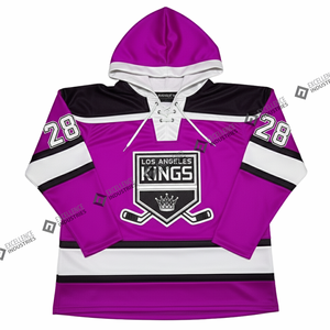 Sweat à capuche de hockey sur glace léger personnalisé avec lacets, imprimé par sublimation et sérigraphie, en polyester pour homme - Product Image 1