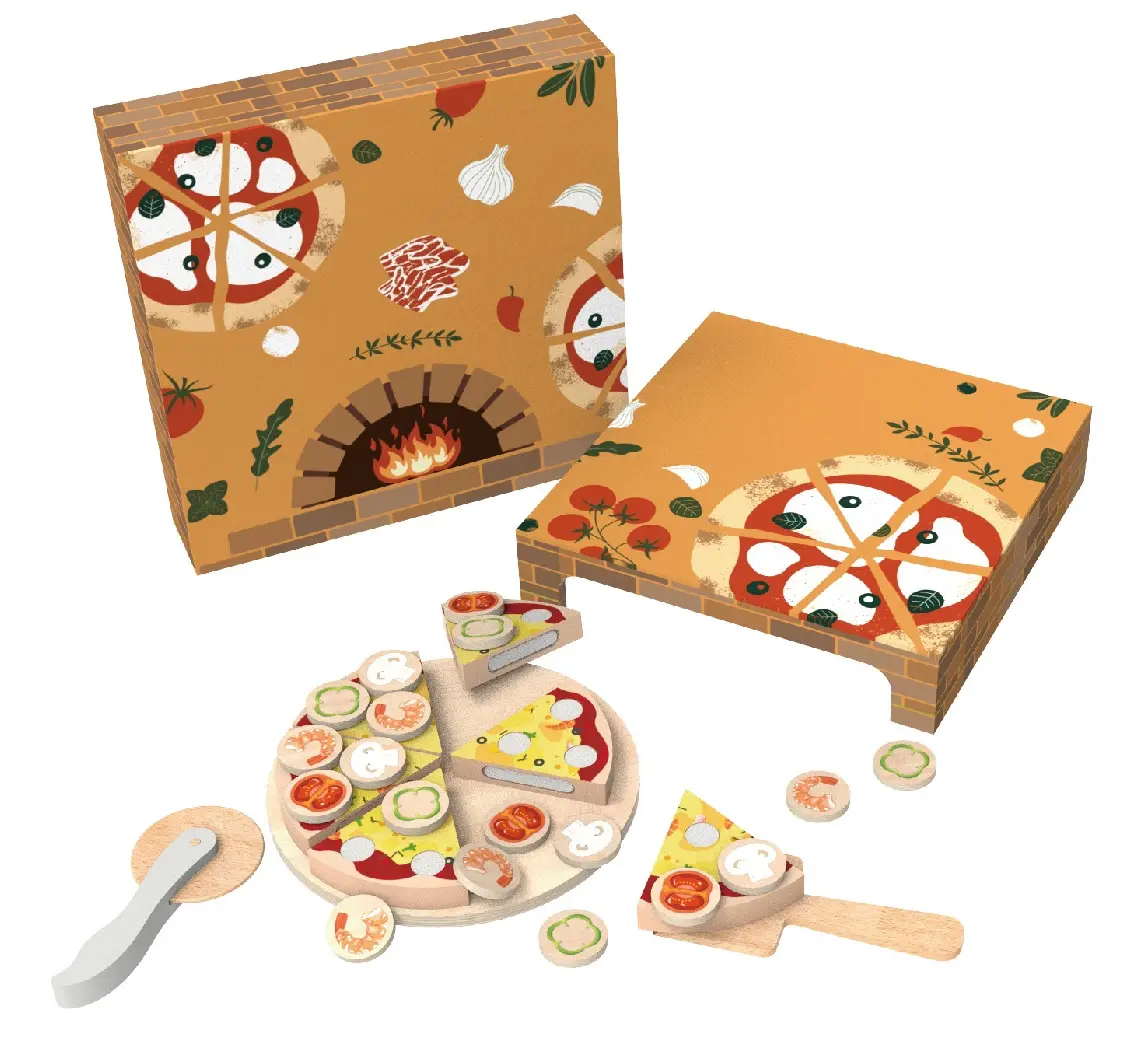 Houten Pizza Bakset Montessori Speelhuis Houten Pizza Oven Snijden Baby Speelgoed Educatief Kinderen Keuken Speelgoed Sets Ce