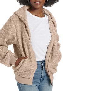 Veste polaire Sherpa pour femme respirante à capuche hiver léger confortable toutes tailles disponibles fabricant OEM - Product Image 1