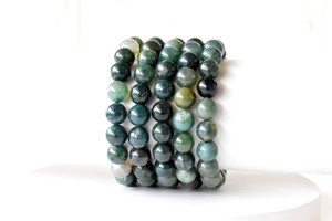 Wholesale Bulk Selling Moss Agate Premium Natural hand Polished 8mm Healing <b>Beaded</b> <b>Bracelet</b> for Meditation Jewelry - Product Image 3