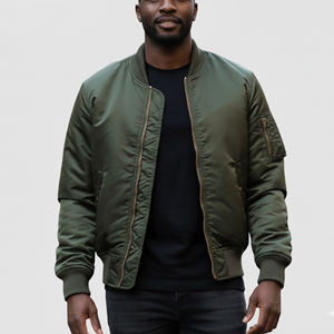 Veste de baseball pour homme, coupe-vent, unie, personnalisée OEM, décontractée, légère, anti-froissement, col montant, chaude pour l'hiver, veste universitaire - Product Image 2