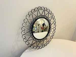 Modern Customizable Loft Style <b>Decorative</b> <b>Mirror</b> Matte Black Metal <b>Wall</b> Art (60x60 Cm) - Product Image 2