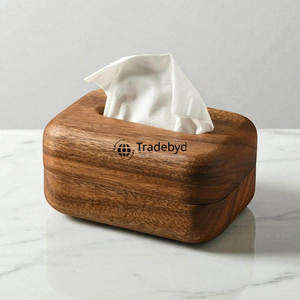 Luxury Wooden <b>Floral</b> Pattern Engraved Tissue <b>Box</b> & Holder Premium Quality Fashionable for Home Office Tradebyd - Product Image 1