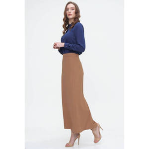 Falda Lápiz de Satén con Bordado de Camello - Falda Corta Formal Suave y Transpirable - Product Image 3