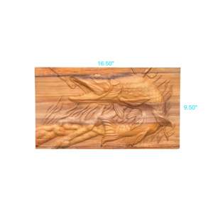 Sculpture de poisson en bois naturel Décoration murale en bois de teck avec finition naturelle Image Art mural pour la maison Tenture murale - Product Image 6