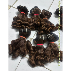 Extensions et mèches de cheveux bouclés rebondissants de qualité supérieure, épais et volumineux de la racine aux pointes, avec double trame machine. - Product Image 1