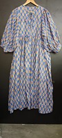 Robe midi, mini-robe, col plongeant avec fermeture à cordon, robe longue à imprimé floral