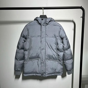 High Quality Lightweight Winter Puffer <b>Jacket</b> for <b>Hiking</b> Breathable Insulated Canvas Coat with Stand Collar and Hood - Product Image 4