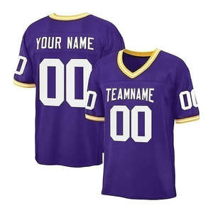 Camisetas de fútbol americano para jóvenes y adultos de calidad, uniformes de práctica de manga corta transpirables para fanáticos de los deportes, logotipo personalizado - Product Image 6