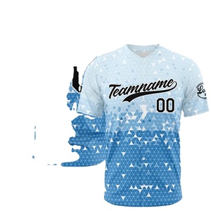 Camiseta de Béisbol Personalizada de Alta Calidad en Oferta, Color Sólido, Cuello en V, Nombre y Número Cosidos, 100% Poliéster de Secado Rápido - Product Image 2