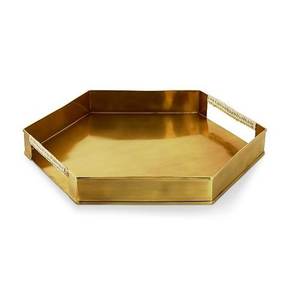 Bandeja dorada de latón de forma redonda, bandeja de servicio de lujo, novedad de 2022 - Product Image 6