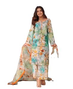 Best Quality Indian Pakistani Clothing Women <b>3</b> Piece Chiffon Party Dress Latest Design Fashion Wear Wedding Dresses For Ladies - Product Image 6