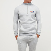 Survêtement pour homme tendance, 100% coton, pour l'hiver, couleur unie, respirant, teinture unie, avec col montant