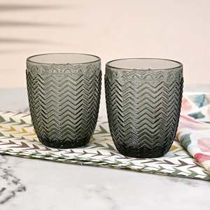 Ensemble de 2 verres à boire en verre gaufré subtil Meraki, verres à boire de qualité supérieure - Product Image 1