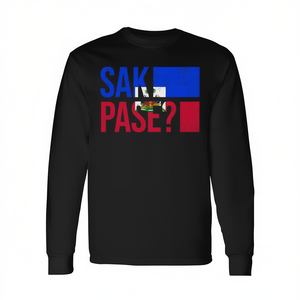 Maglietta a Maniche Lunghe per Ragazzi con Bandiera Haitiana e Orgoglio Creolo, T-Shirt Promozionale per Bambini sulla Cultura Creola - Product Image 3