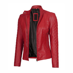 Chaqueta de cuero para mujer de talla adulta con diseño OEM personalizado de calidad superior hecha en fábrica chaqueta de cuero de secado rápido para mujer - Product Image 4