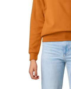 Sudadera de cuello redondo para mujer en tejido polar naranja liso, impresión de logotipo personalizado OEM, ropa informal para mujer, sudaderas suaves en venta - Product Image 5