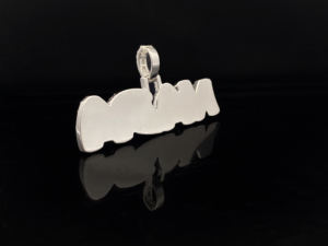 Pendentif en acier inoxydable personnalisé en gros, diamant hip hop, serti de CZ - Product Image 3