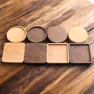Custom Design Handmade Mug <b>Rug</b> Coaster Walnut Wood Custom Shape Handicraft In India With Export Quality - Product Image 1
