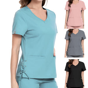 Ensembles d'uniformes médicaux personnalisés en denim bleu sarcelle et mélanges de coton, coupe jogger, pour hôpitaux, unisexe, pour infirmières - Product Image 5