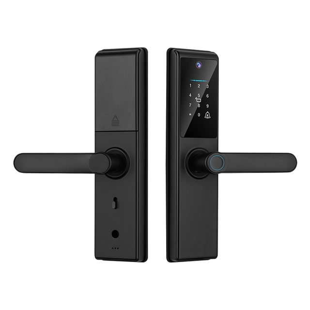 Qleung S821Max Camera Smart Lock Tuya Wifi App Remote Control Fingerprint Card Code Key Lock for Home Apartment Hotel Office