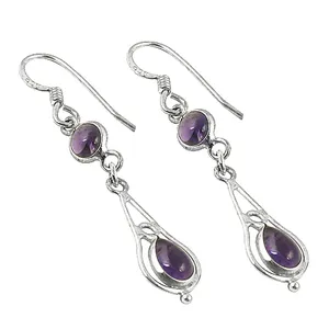 Pendientes de Plata 925 con Amatista, Joyería Elegante para Mujer, Accesorio de Moda - Product Image 2