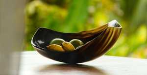 Bol à salade de vaisselle de dîner écologique poli avec une forme de corne élégante par l'artisanat en croissant - Product Image 3