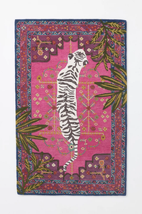 Tapis touffeté à la main en laine de tigre du Bengale pour décor de salon ou de chambre à coucher en couleurs naturelles avec tapis design imprimé animal - Product Image 2