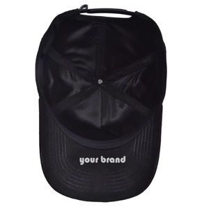 Gorra deportiva de fabricante con logotipo bordado gorra Gorras gamuza 5 paneles gorra de béisbol negra personalizada - Product Image 2