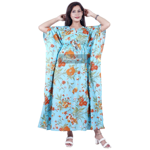 Best Selling <b>Long</b> Cotton Kaftan Womens <b>Long</b> Maxi <b>Dress</b> Handmade Summer Kaftan Beach <b>Party</b> <b>Dress</b> - Product Image 5