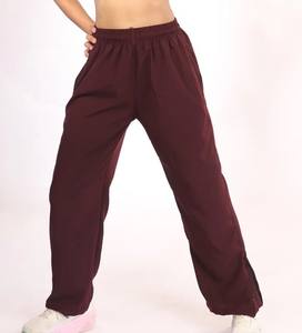 Pantalon de jogging personnalisé en coton uni respirant, pantalon de jogging brodé en polaire vierge, pantalon de survêtement avec cordon de serrage, pantalon pour homme évasé - Product Image 3