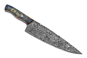 Cuchillo de Chef Damasco de acero, cuchillo de cocina afilado forjado, mango de madera hecho a mano, agarre cómodo, Apto para lavavajillas - Product Image 2
