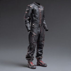 ชุดหนังสำหรับนักแข่งรถมอเตอร์ไซต์มีซิปสำหรับผู้ชายชุดเสื้อแจ็กเก็ตมอเตอร์มีซิปสำหรับผู้ชาย - Product Image 4