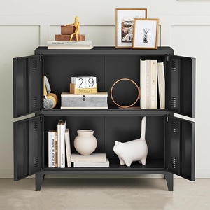 Mueble Auxiliar de Acero para Bar en Casa, Antracita, Estilo <span class=keywords><strong>Vintage</strong></span>, Armario de Almacenamiento, Oficina, Metal Negro, Diseño Industrial Moderno, Archivador - Product Image 6
